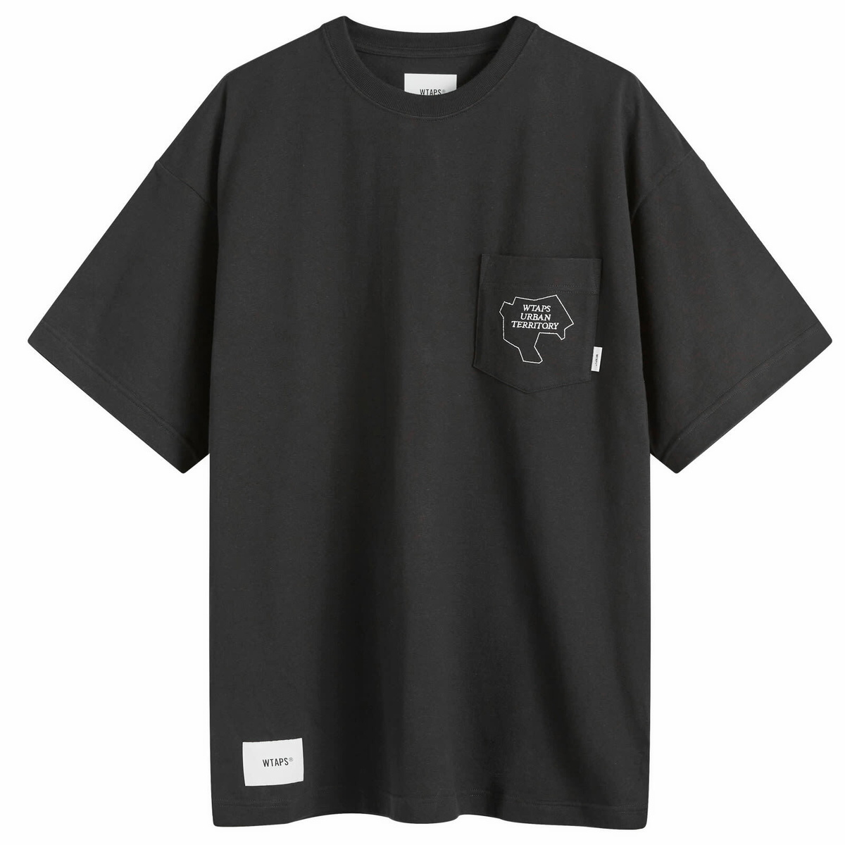 WTAPS Men's 32 Map Printed Pocket T-Shirt in Black WTAPS