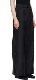 sacai Black Wool Silk Suiting Trousers