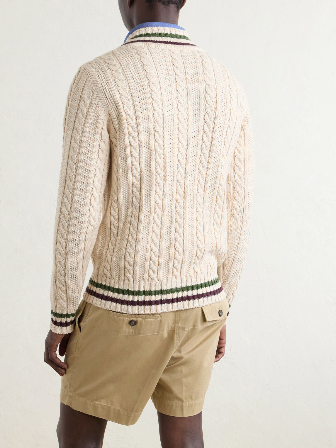 Drake's - Cricket Knitted Cotton and Cashmere-Blend Sweater - Neutrals