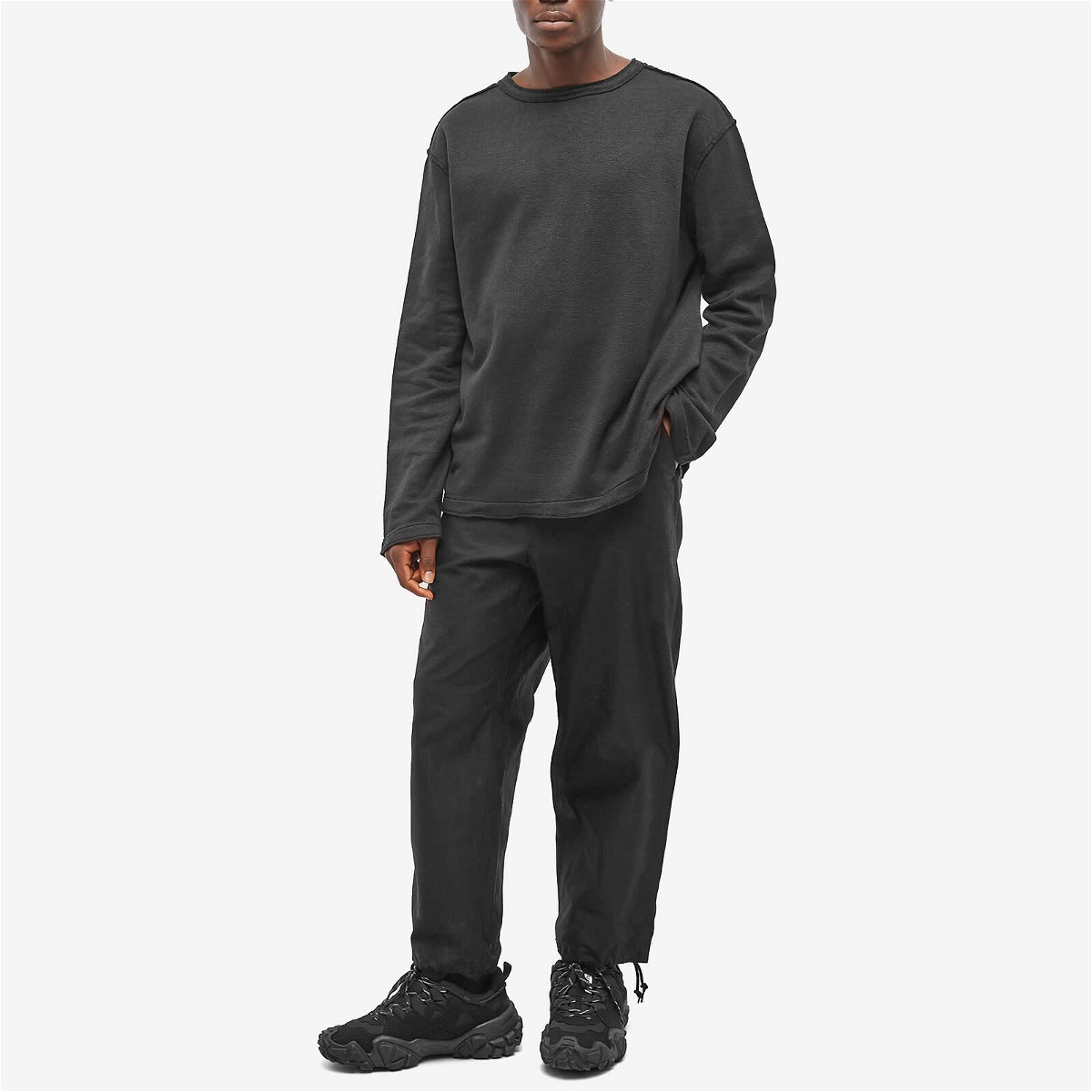 Our Legacy Men's Inverted Crew Sweat in Black Hemp Loopback Our Legacy