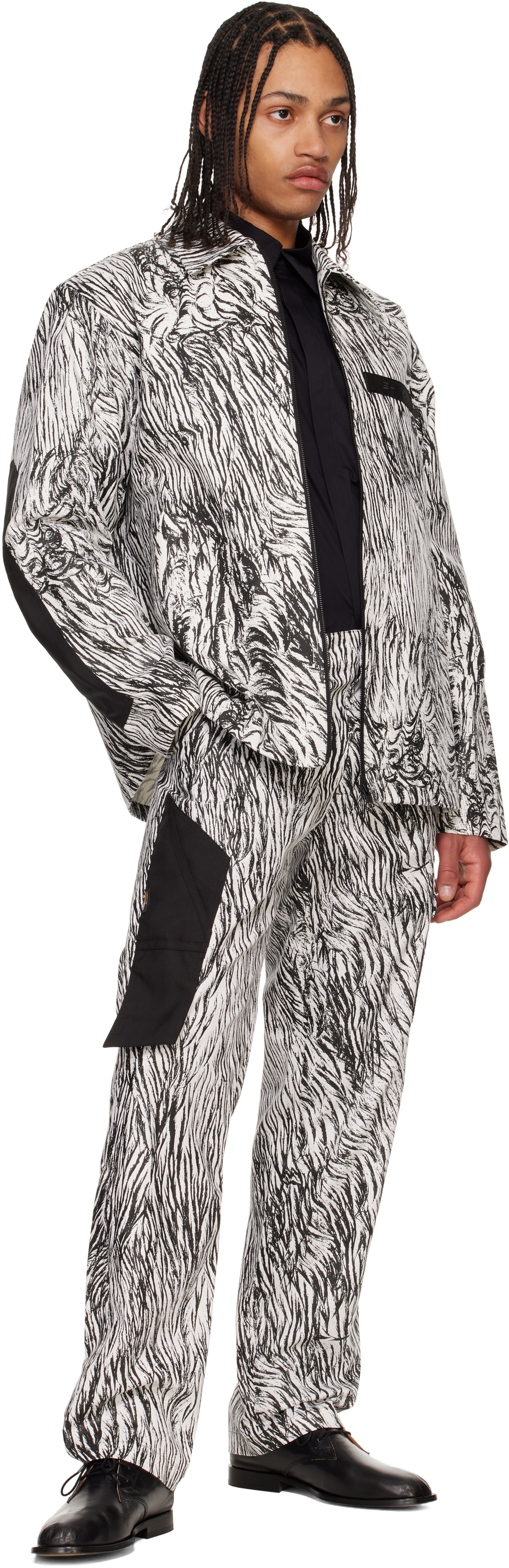 Olly Shinder White & Black Gardiner Blouson Jacket