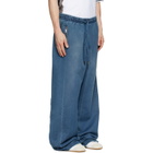 Off-White Navy Distress Diag Slouchy Highlighted Sweatpants