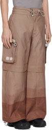 Charlie Constantinou SSENSE Exclusive Brown 66°North Edition Dyed Zip-Off Reflective Cargo Pants