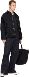 Comme des Garçons Homme Black Cotton Nylon Grosgrain Tote