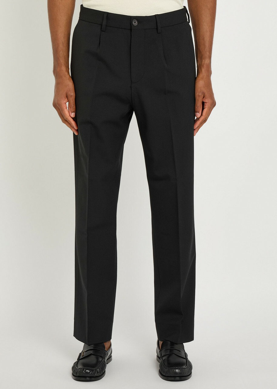 Wax London Aubyn Tapered-leg Woven Trousers Black