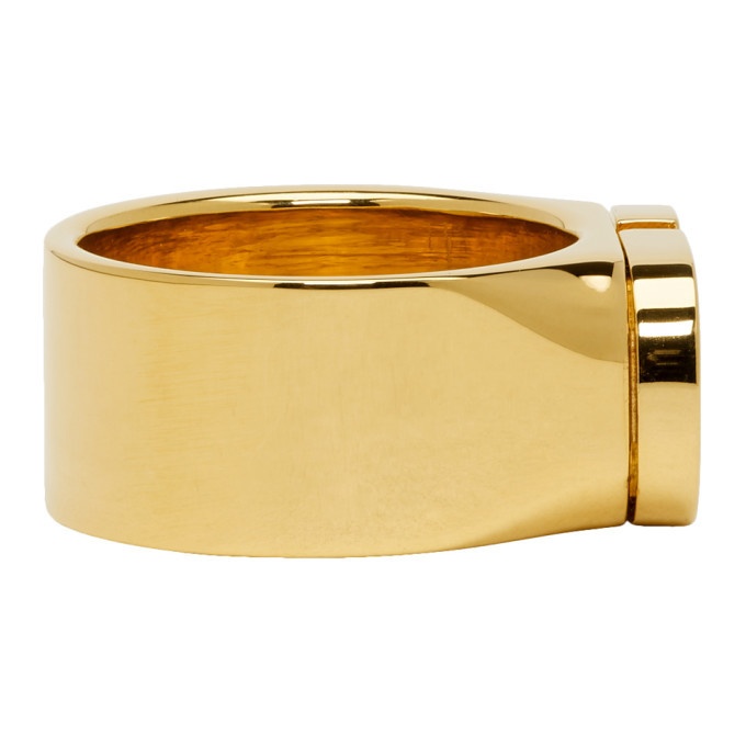 Valentino Garavani Gold V-Logo Signet Ring for Men