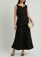 Skall Studio Toni Linen-blend Waistcoat Black