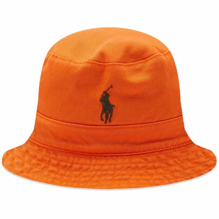 Photo: Polo Ralph Lauren Men's Reversible Bucket Hat in Sailing Orange/Camo