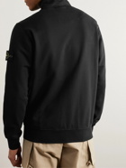 Stone Island - Logo-Appliquéd Cotton-Jersey Zip-Up Sweatshirt - Black