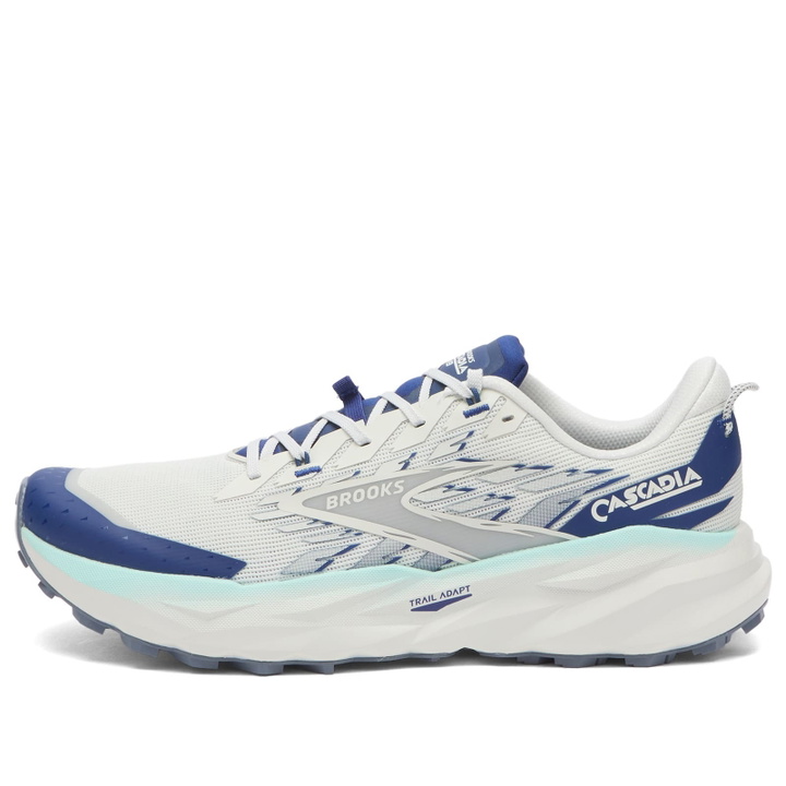 Photo: Brooks Men's Cascadia 19 Sneaker in Blue/Gray/Bellwether