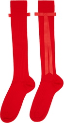 Sandy Liang SSENSE Exclusive Red Recital Socks