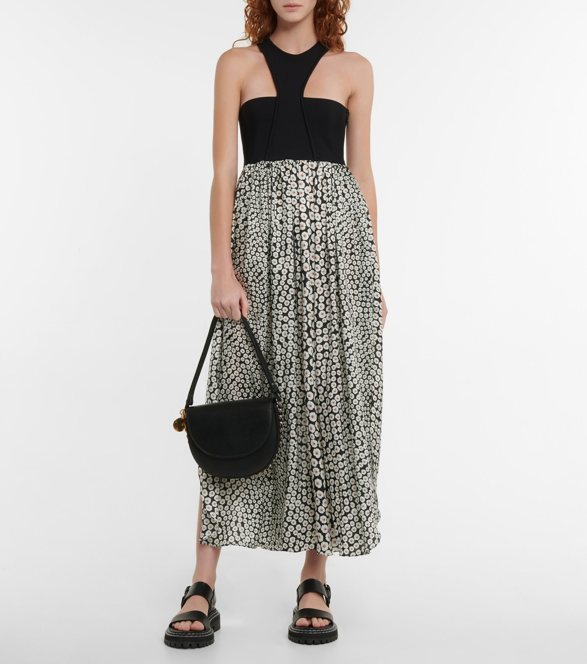 Stella McCartney Pink Floral Logo Print Cheesecloth Dress