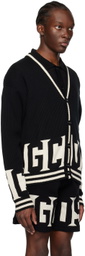 GCDS Black Jacquard Cardigan