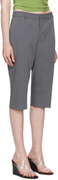 Sandy Liang Gray Melvin Capri Shorts