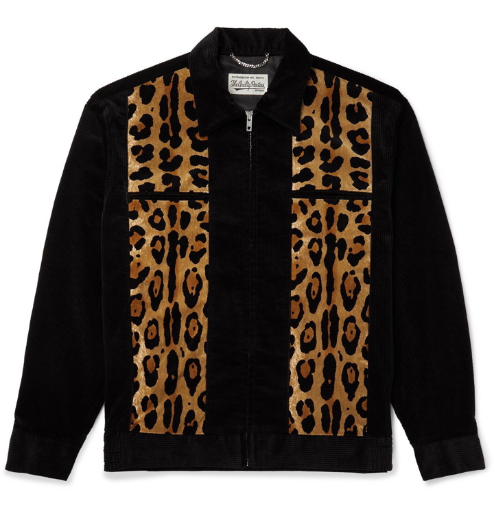 Photo: Wacko Maria - Panelled Cotton-Corduroy and Leopard-Print Felt Jacket - Black