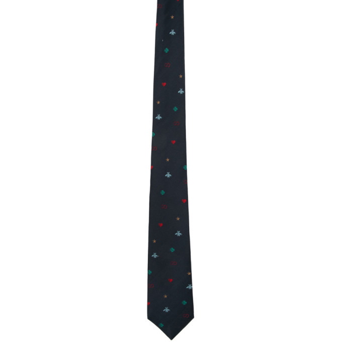 Photo: Gucci Navy Silk Symbols Tie