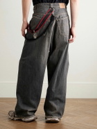 Balenciaga - Wide-Leg Embellished Jeans - Gray