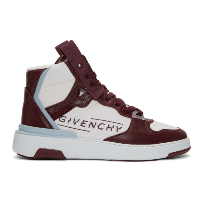 Photo: Givenchy Burgundy and White Wing Sneakers