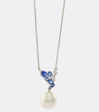 Bucherer Fine Jewellery Romance 18kt white gold necklace with sapphires, diamonds, and pearl