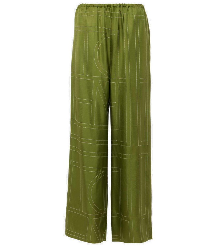 Photo: Toteme Monogram silk pajama pants