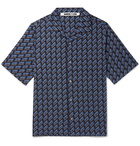 McQ Alexander McQueen - Camp-Collar Logo-Print Cotton-Poplin Shirt - Black