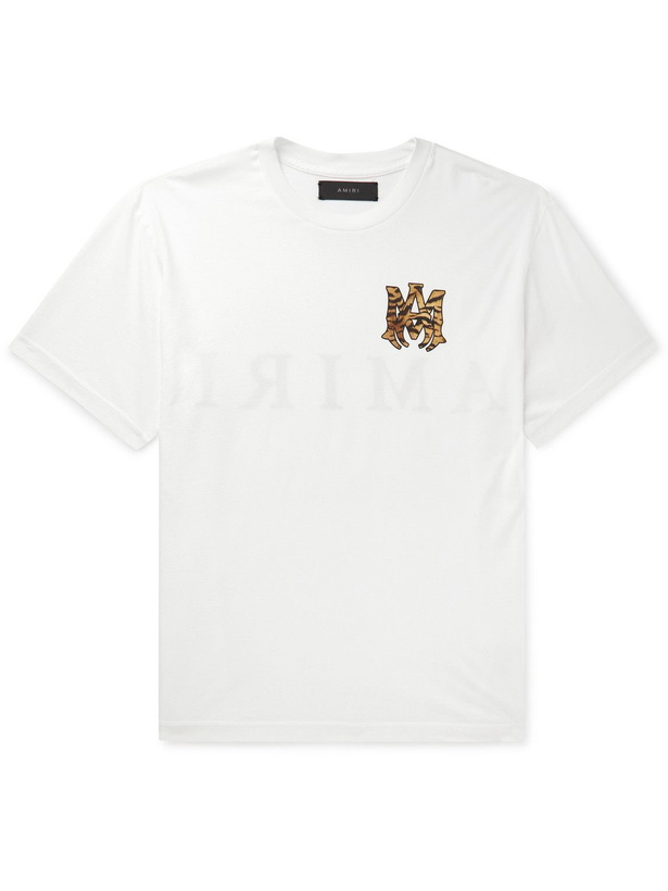 Photo: AMIRI - Logo-Print Cotton-Jersey T-Shirt - White