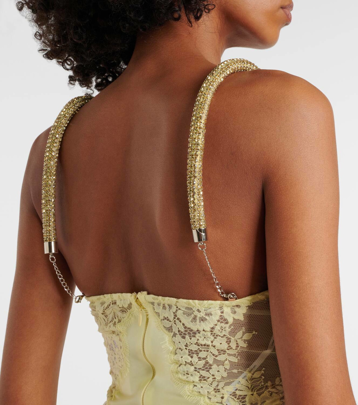 Self-Portrait x Christopher Kane lace-trimmed satin maxi dress Self-Portrait Self-Portrait x Christopher Kane lace-trimmed satin maxi dress Self-Portrait