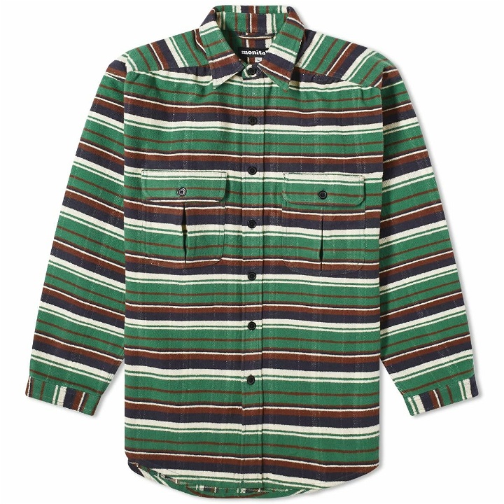 Photo: Monitaly Men's Giorgio Work Shirt in Flannel Green