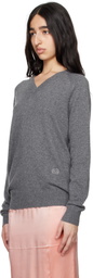Commission Gray Double Front Sweater