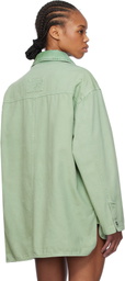 Blumarine Green Rhinestone Logo Jacket