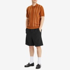 Percival Men's Micro Cable Knitted Polo in Tobacco