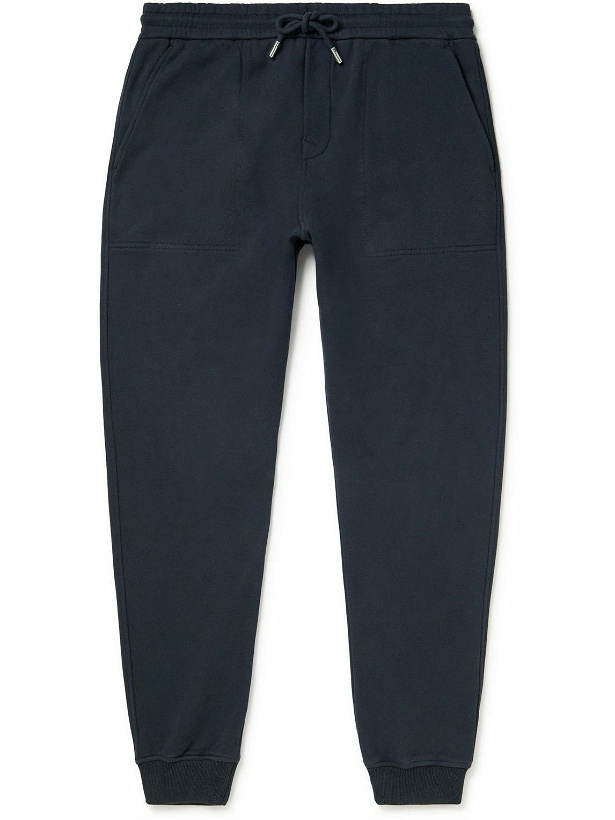 Photo: Mr P. - Tapered Organic Cotton-Jersey Sweatpants - Blue
