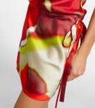 Staud Liora printed silk-blend satin minidress