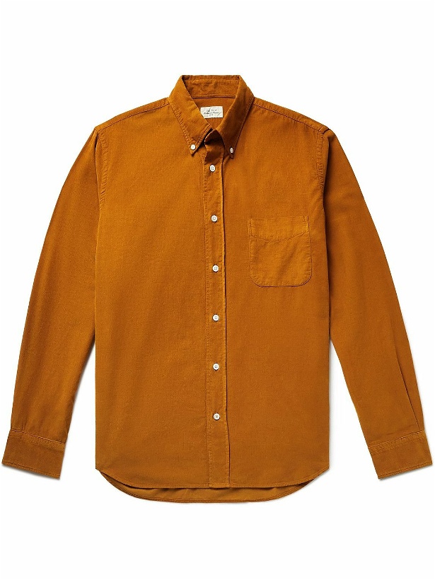 Photo: Hartford - Pitt Pat Button-Down Collar Garment-Dyed Cotton-Corduroy Shirt - Orange
