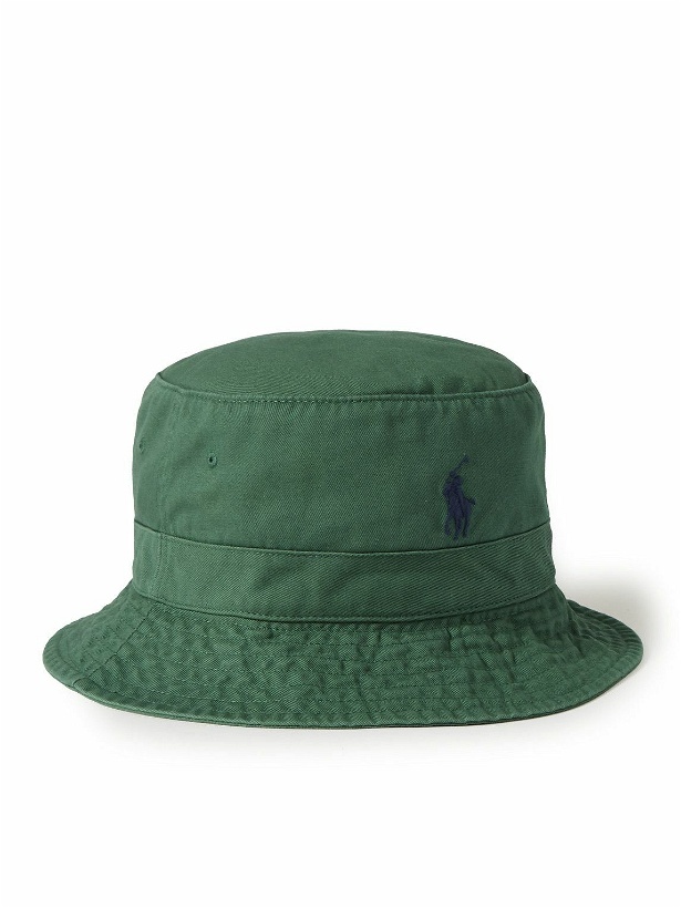 Photo: Polo Ralph Lauren - Loft Logo-Embroidered Cotton-Twill Bucket Hat - Green