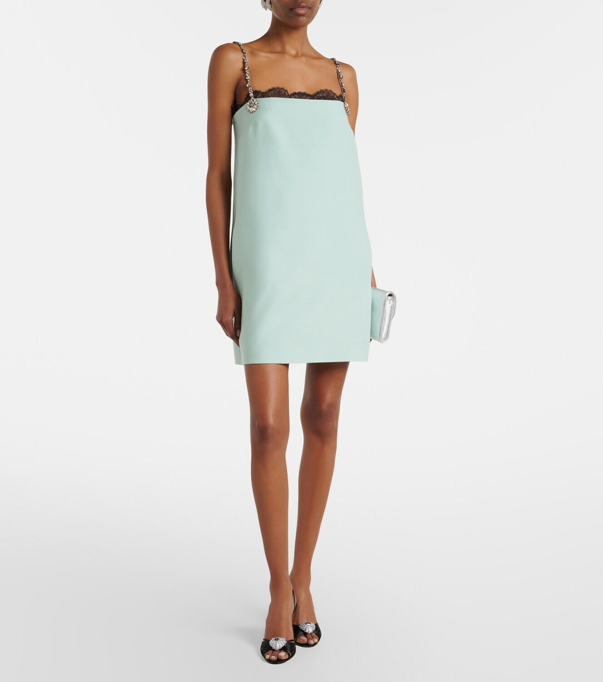 Valentino Crepe Couture embellished minidress