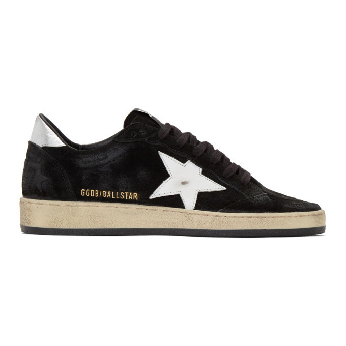 Photo: Golden Goose Black and Silver Suede Ball Star Sneakers