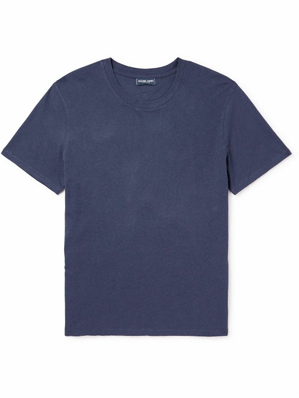 Photo: Frescobol Carioca - Lucio Cotton and Linen-Blend Jersey T-Shirt - Blue