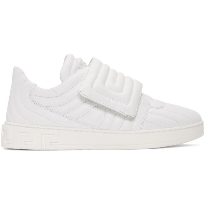 Photo: Versace White Quilted Medusa Sneakers 