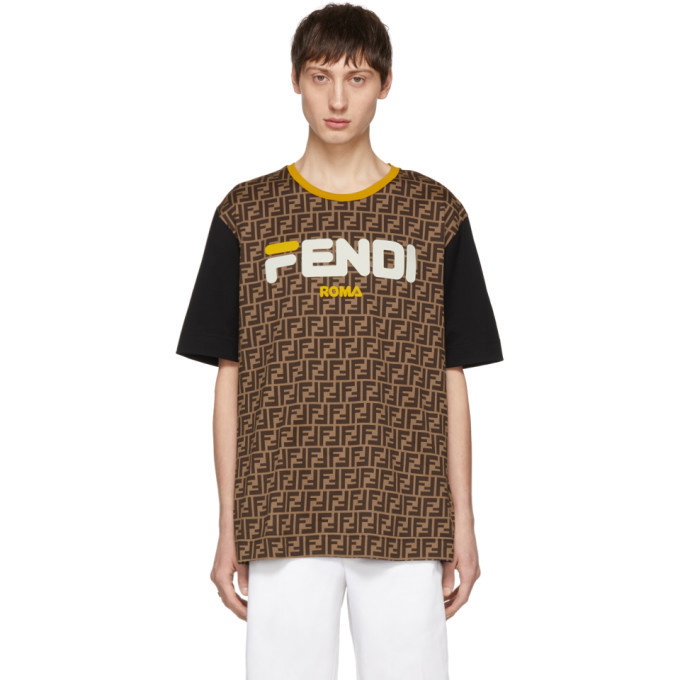 Photo: Fendi Brown Fendi Mania T-Shirt