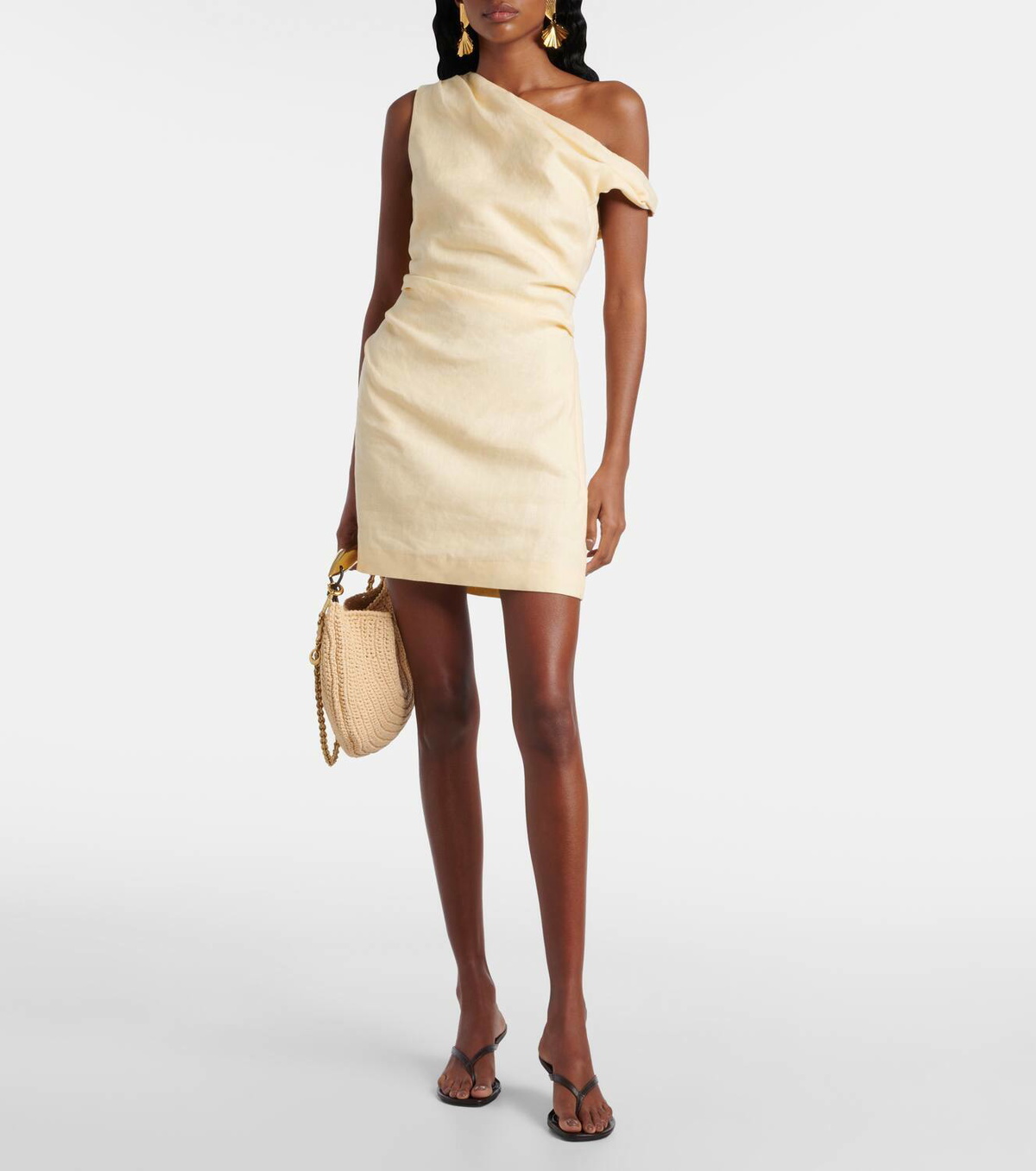 SIR Iris one-shoulder linen minidress SIR.