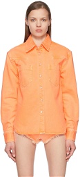 Palm Angels Orange Denim Shirts