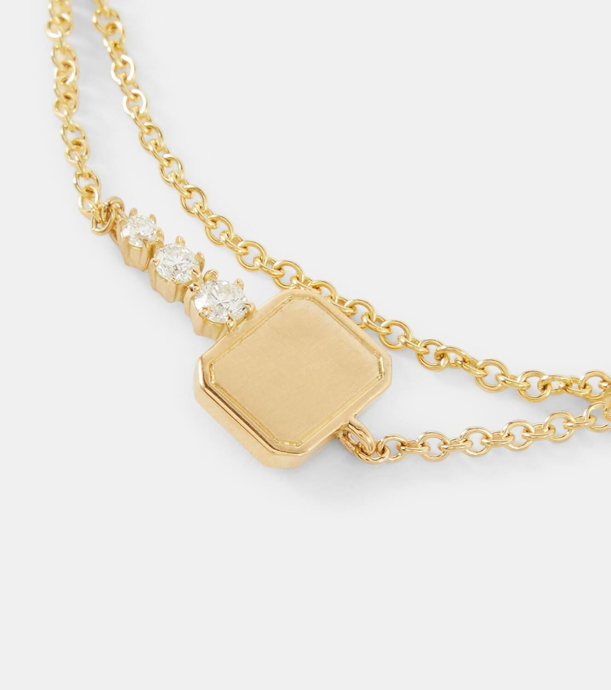 Jade Trau Catherine Mini 18kt gold necklace with diamonds
