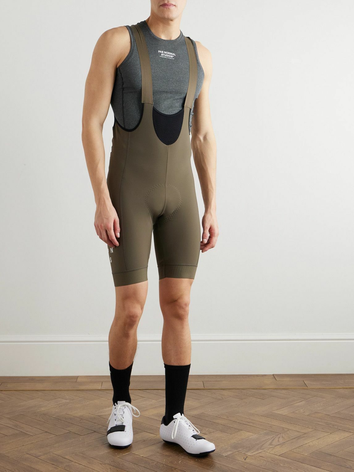 Pas Normal Studios Mechanism Deep Winter Logo-Print Cycling Bib