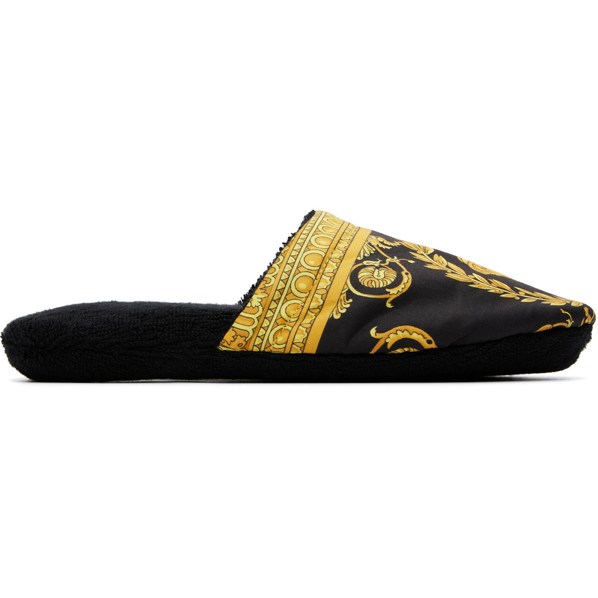 Versace Black 'I Heart Baroque' Slippers