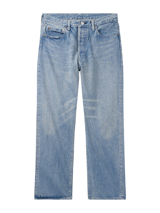 Photo: Remi Relief - 1954 Straight-Leg Cropped Distressed Jeans - Blue