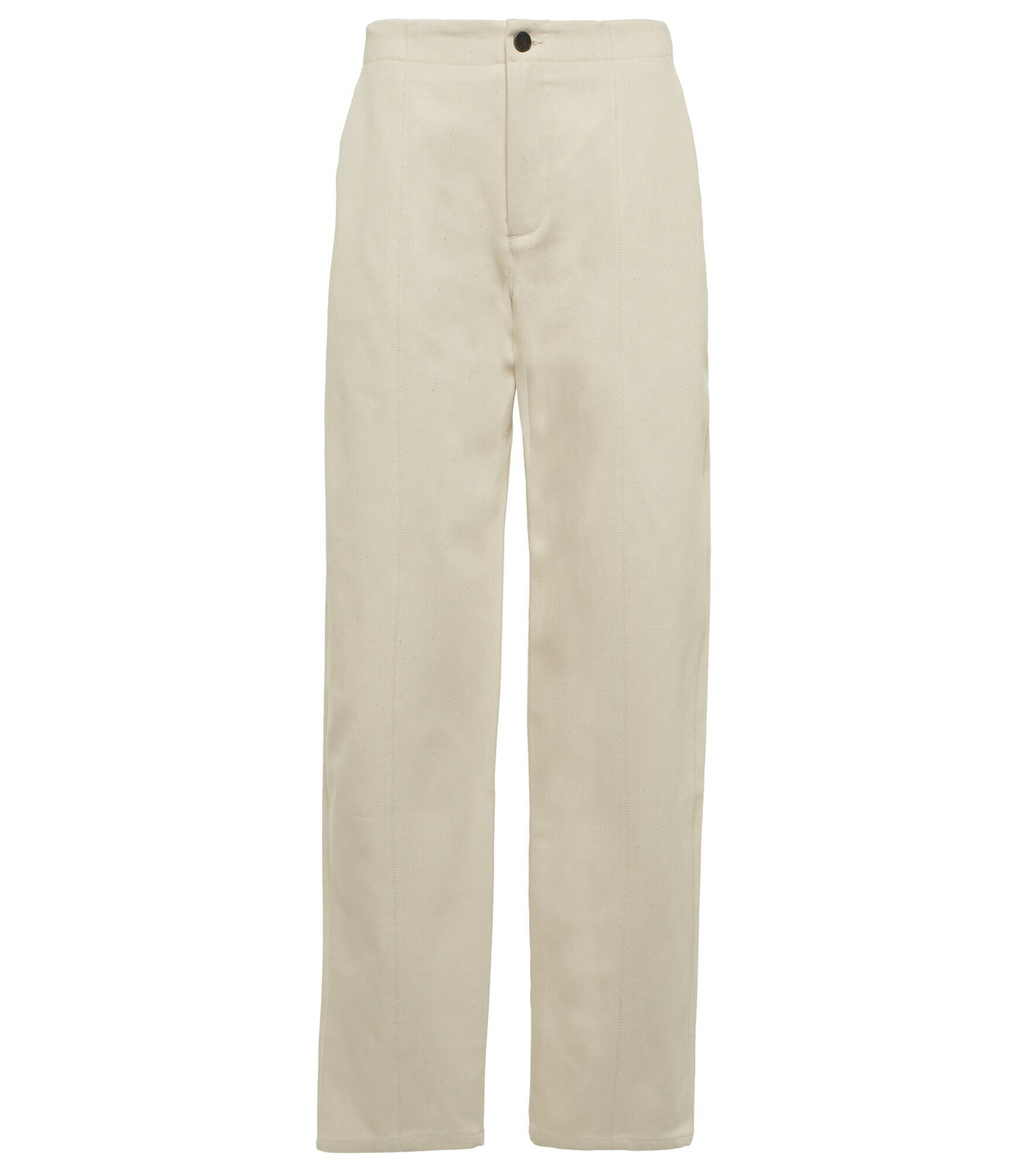 Deveaux New York - Opal high-rise straight cotton pants