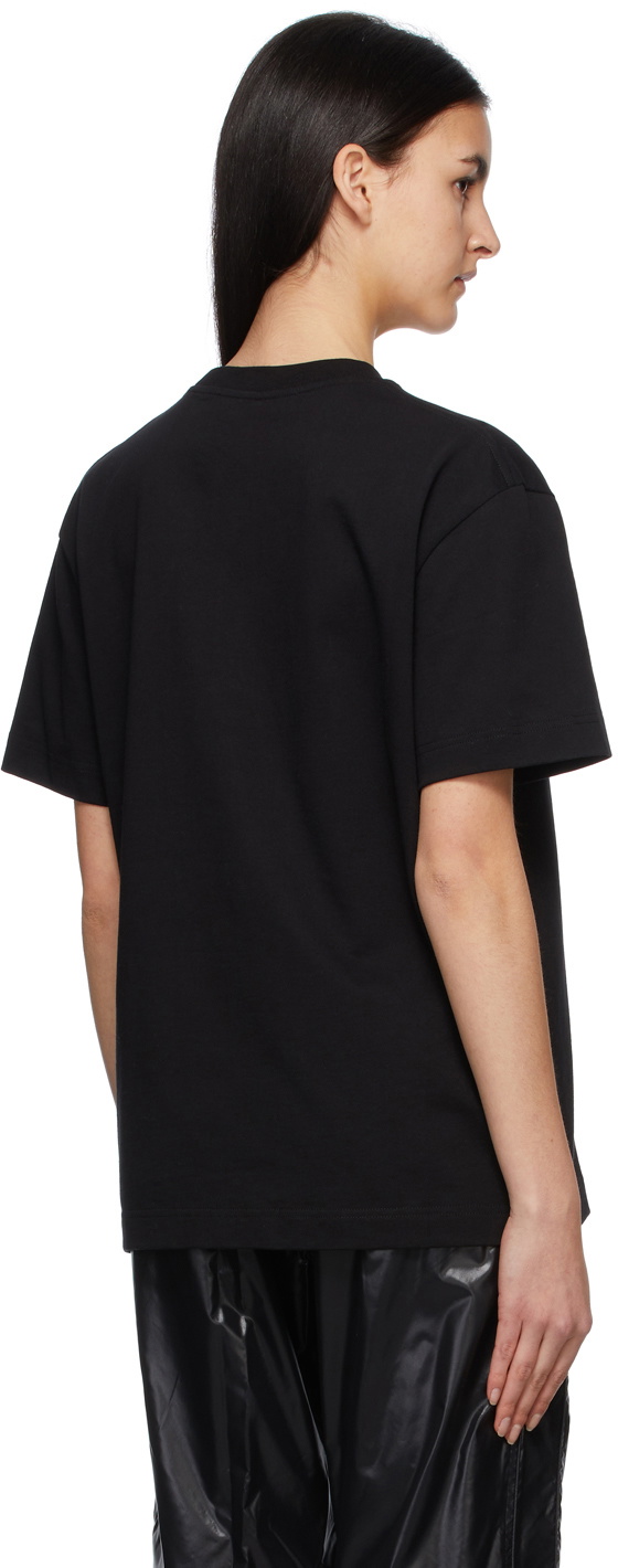 Alexander Wang Black Crumpled Logo Crop T-Shirt