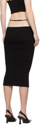 AMIRI Black Staggered Midi Skirt