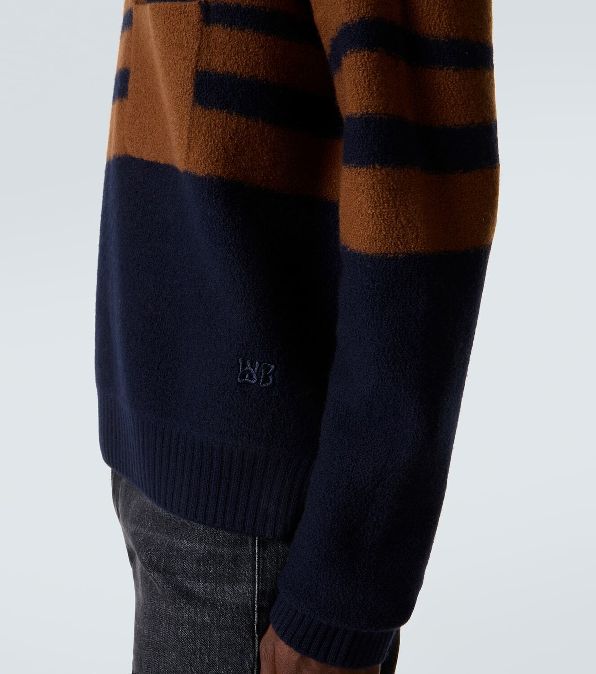 Wales Bonner Calm striped wool polo sweater
